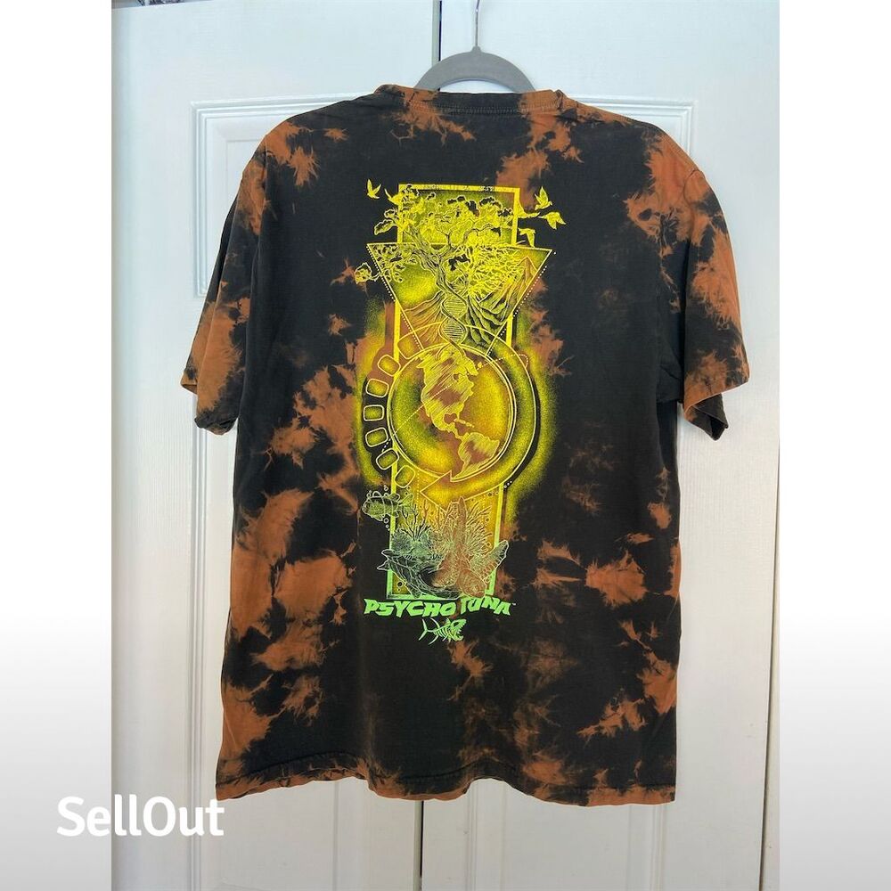 Psycho Tuna Men's Tie-Dye Graphic T-Shirt Standard Multicolor Size L